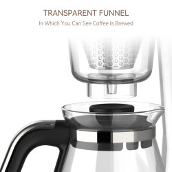 Macchina per caffè e tè 3 in 1 HIBREW: filtro, versamento, caraffa in vetro